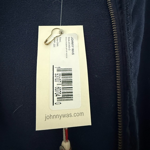 Johnny Was Navy Bomber Jacket with Embroidered Peacock - Picture 2 of 10